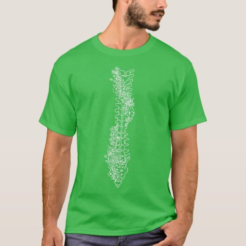 Floral Spine Anatomy On BackFathers Day for Mother T_Shirt