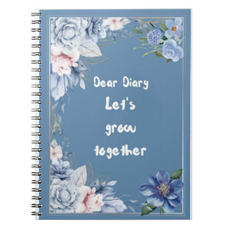 Floral Spiral Journal | Blue Flower Notebook