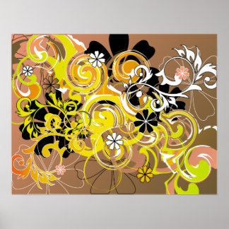 floral spirals poster