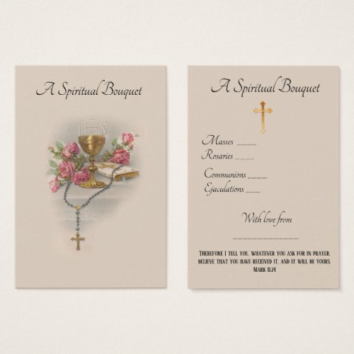 Floral Spiritual Bouquet Prayer Holy Card
