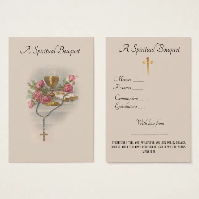 Floral Spiritual Bouquet Prayer Holy Card | Zazzle