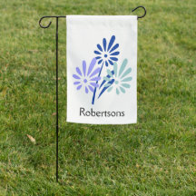 Floral Splashes Any Name Garden Flag
