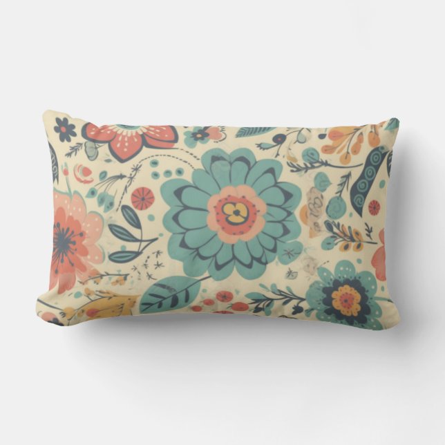 Floral Splendor Lumbar Pillow (Front)
