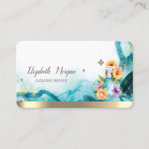 Floral Spray Bottle Abstract Business Card