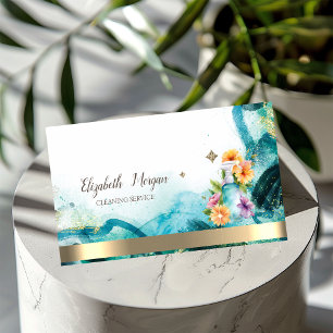Floral Spray Bottle Abstract Business Card