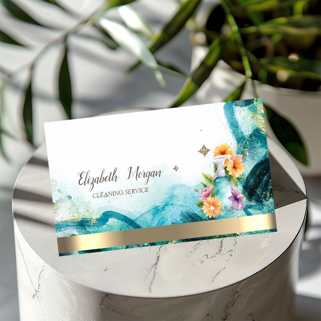  Floral Spray Bottle Abstract Business Card (Creator Uploaded)