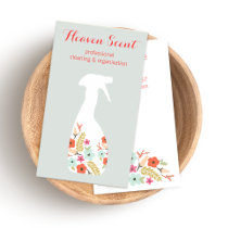 Floral Spray Bottle House Cleaning Business Business Card