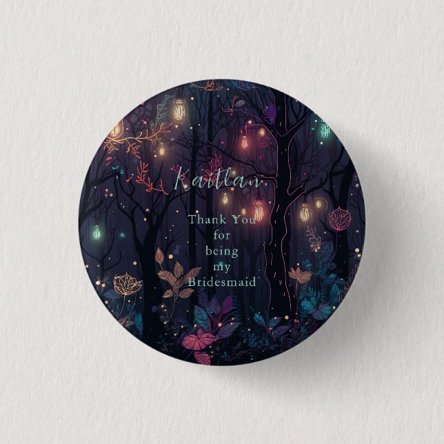 Floral Spray Fantasy Art Button (Front)