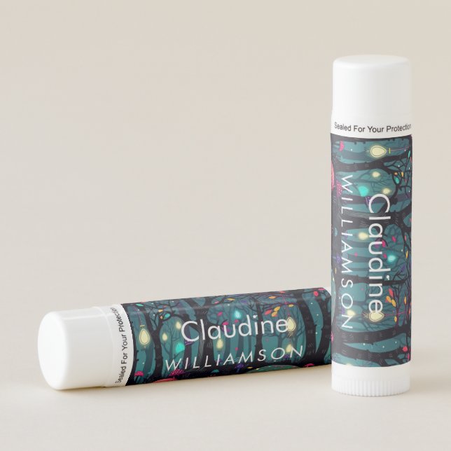 Floral Spray Fantasy Art Personalized Lip Balm (Front)