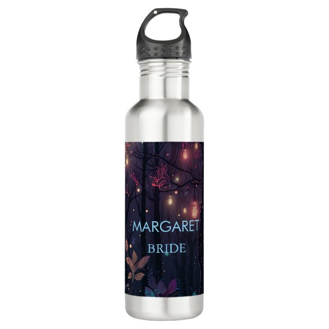 Floral Spray Fantasy Art Wedding Bride  Stainless Steel Water Bottle (Front)