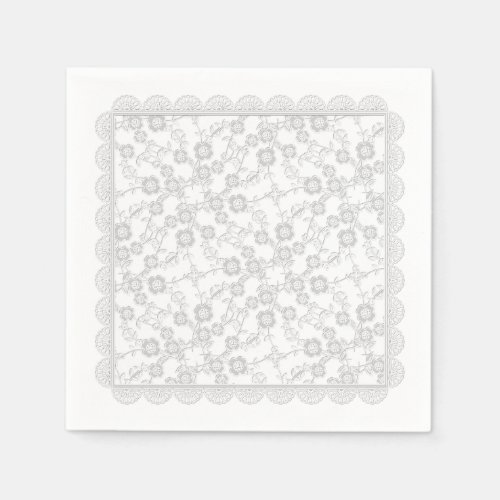 Floral SprayLace_Bridal White_PAPER PARTY NAPKINS