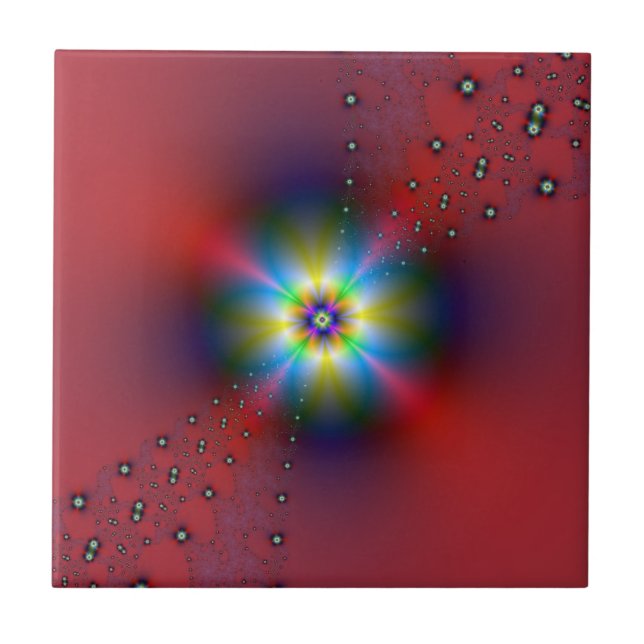 Floral Spray on Red tile (Front)
