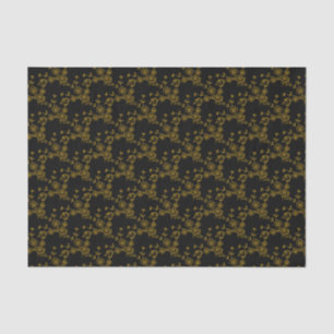 Floral Spray Style 1 Black-Gold-TISSUE WRAP Tissue Paper