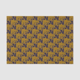 Floral Spray,Style 1-BLUE-GOLD-1-TISSUE WRAP PAPER