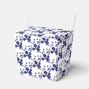 Floral Spray Style 1-BLUE WHITE-FAVOR BOXES,t-o Favor Boxes