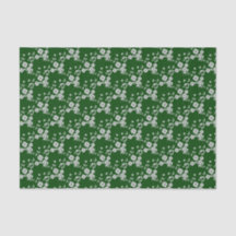Floral Spray Style 1,Green-White-TISSUE WRAP PAPER