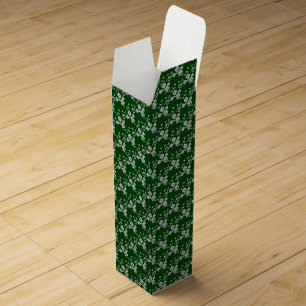 Floral Spray,Style 1-GREEN-WHITE-WINE GIFT BOX