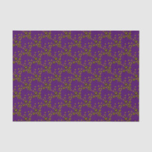 Floral Spray Style 1, Purple-Gold-TISSUE WRAP Tissue Paper