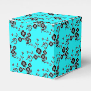 Floral Spray Style 1-Robins Egg Sil-SQ FAVOR BOXES