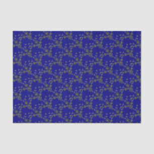 Floral Spray Style 1, Silver-Blue-TISSUE WRAP PAPE Tissue Paper