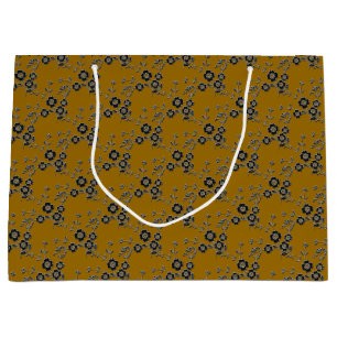 Floral Spray Style 1, Silver-Gold-1-GIFT BAG L