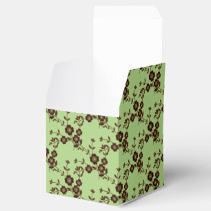 Floral Spray Style 1-Sprng Gr-Brown-SQ FAVOR BOXES