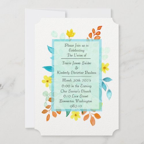 Floral Spray Wedding Invitation