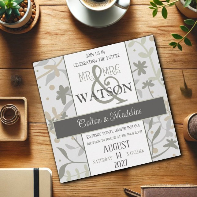 Floral Sprigs Elegant Modern Inspirivity Wedding  Invitation (Creator Uploaded)