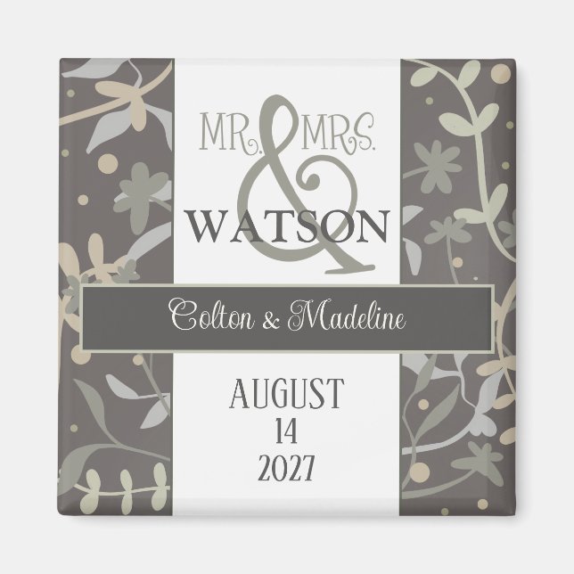 Floral Sprigs Modern Inspirivity Simple Elegant Magnet (Front)