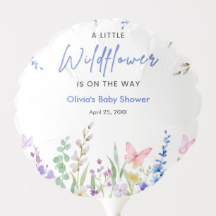Floral Spring A Little Wildflower Baby Shower Balloon