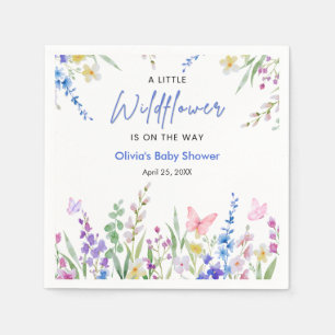 Floral Spring A Little Wildflower Baby Shower Napkins
