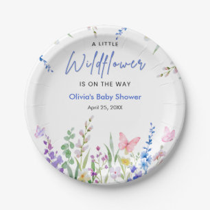 Floral Spring A Little Wildflower Baby Shower Paper Plates