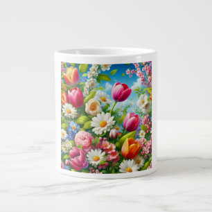Floral/spring artwork  giant coffee mug