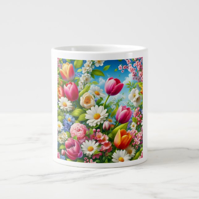 Floral/spring artwork  giant coffee mug (Front)