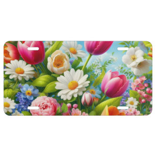 Floral/spring artwork  license plate