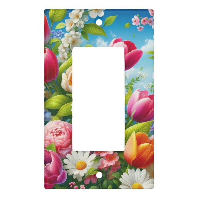 Floral/spring artwork  light switch cover (Front)