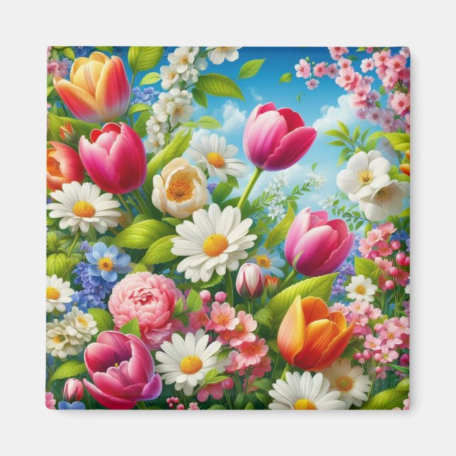 Floral/spring artwork  magnet (Front)