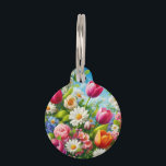 Floral/spring artwork  pet ID tag<br><div class="desc">hoppy spring</div>