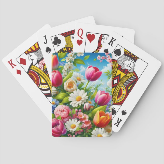 Floral/spring artwork  poker cards (Back)