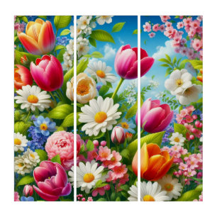 Floral/spring artwork  triptych