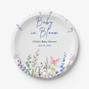Floral Spring Baby in Bloom Baby Shower Paper Plates