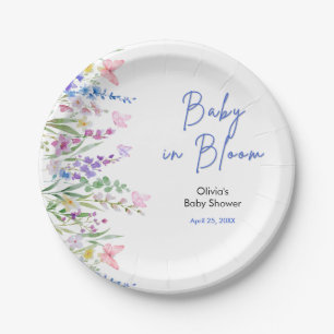 Floral Spring Baby in Bloom Baby Shower   Paper Plates