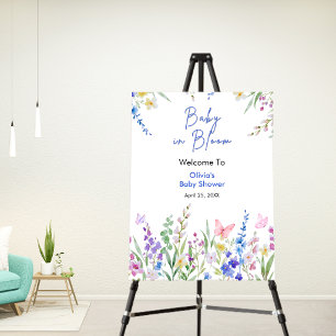 Floral Spring Baby in Bloom Baby Shower Welcome  Foam Board