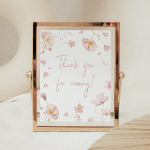 Floral Spring Baby in Bloom Thank you for Coming Poster