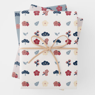 Floral Spring Boho Botanical Wrapping Paper Sheets