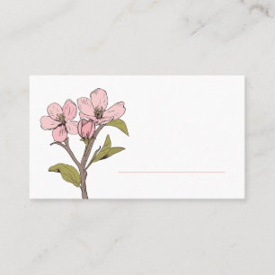 Floral Spring Cherry Blossom Pink Wedding Party Place Card