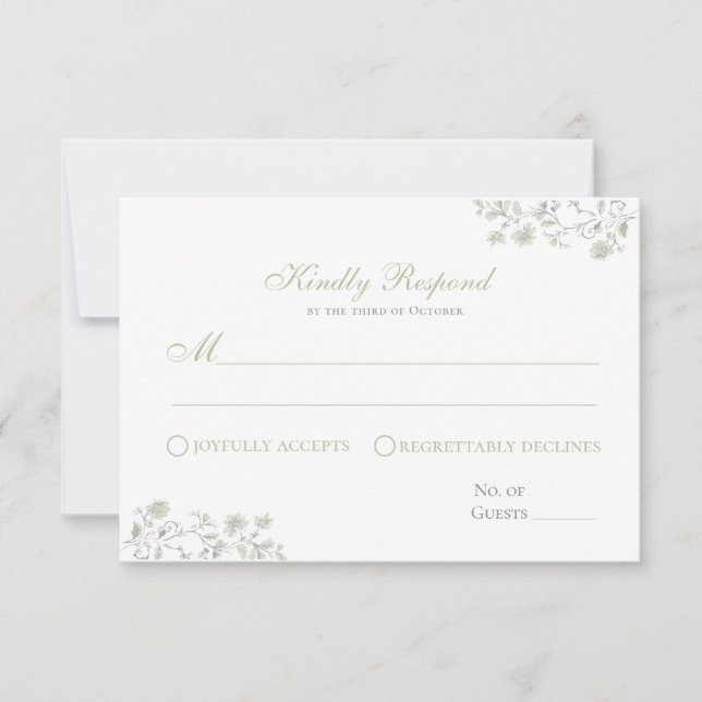 Floral Spring Chinoiserie Response Card (Front)