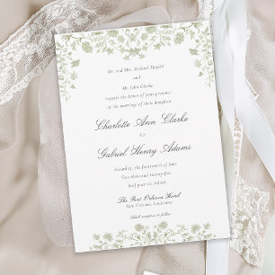 Floral Spring Chinoiserie Wedding Invitation