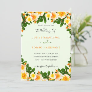 Floral Spring Custom Wedding Invitation Example