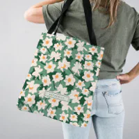 Botanical Monogram Embroidered Tote Bag & Scarf Set